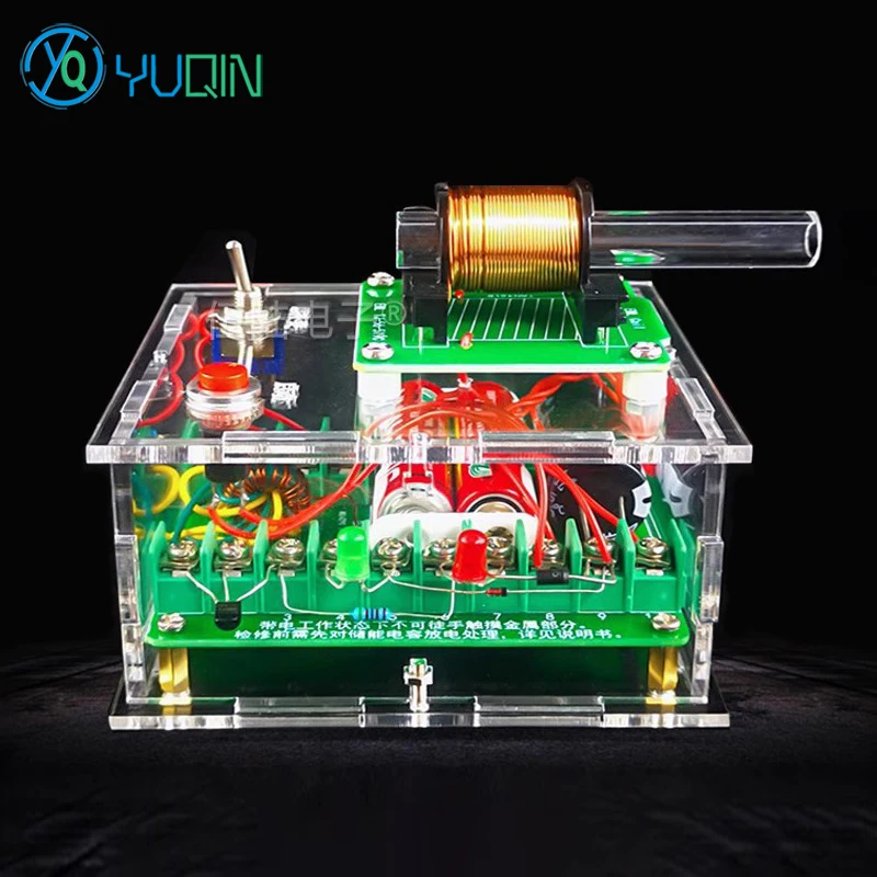 High Voltage Electromagnetic Cannon DIY Kit - Long Range Launcher with Primary Coil & Step-up Power Module, Science Experiment M