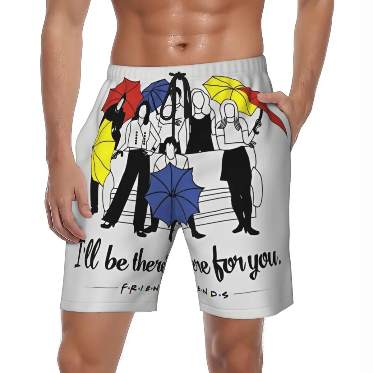 

Друзья ТВ-шоу плакат шорты летняя программа мультфильм повседневные пляжные шорты мужские быстросохнущие плавки для серфинга на заказ