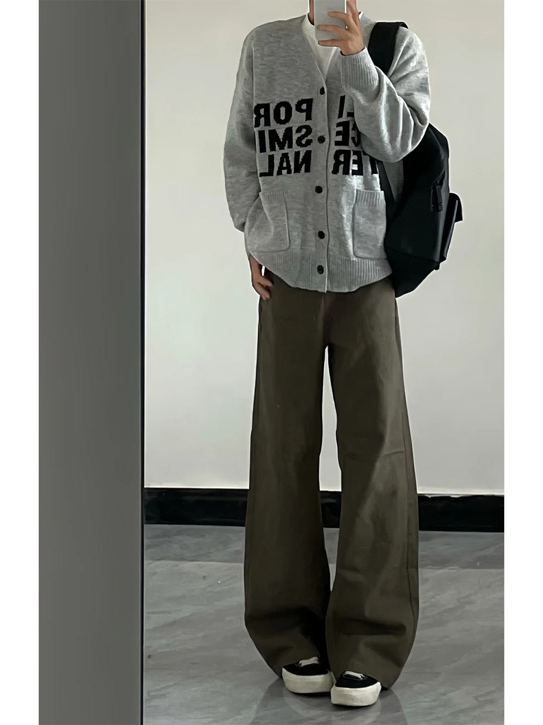 Men's Straight Leg Jeans Coffee Color Bell Bot Long Leg Effect American Sle Autumn Casual Pants Retro Sle Workwear