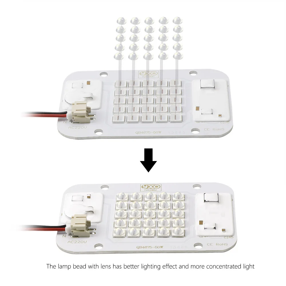 Lampada di crescita idroponica a LED fai-da-te da 50 W DOB dimmerabile 660 nm, adatta per piante da interno Samsung Lm283b ingresso 220 V AC COB chip