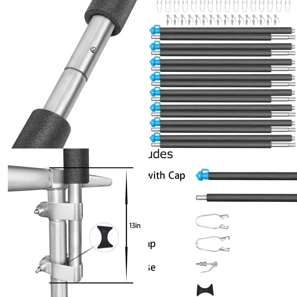 

Zoomster Universal Trampoline Replacement Enclosure Poles with Clamp and Hardware (Fit for 8 Poles Round Trampoline)