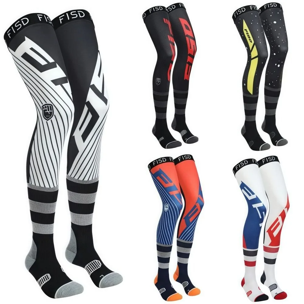 

Elasticity Motorcycle Knee Braces Compression Ice Silk Motocross Knee Socks Anti-slip Cool Patterns Motorcycle Sports Sock