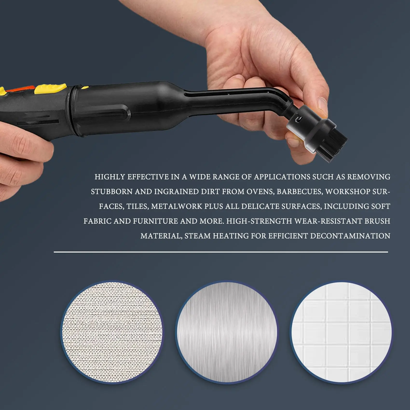 YANA35R Für Karcher SC1 SC2 SC3 SC4 Große Rundbürste Reinigungsbürste für Dampfreiniger Aufsatzadapter Haushaltsreinigungsbürste