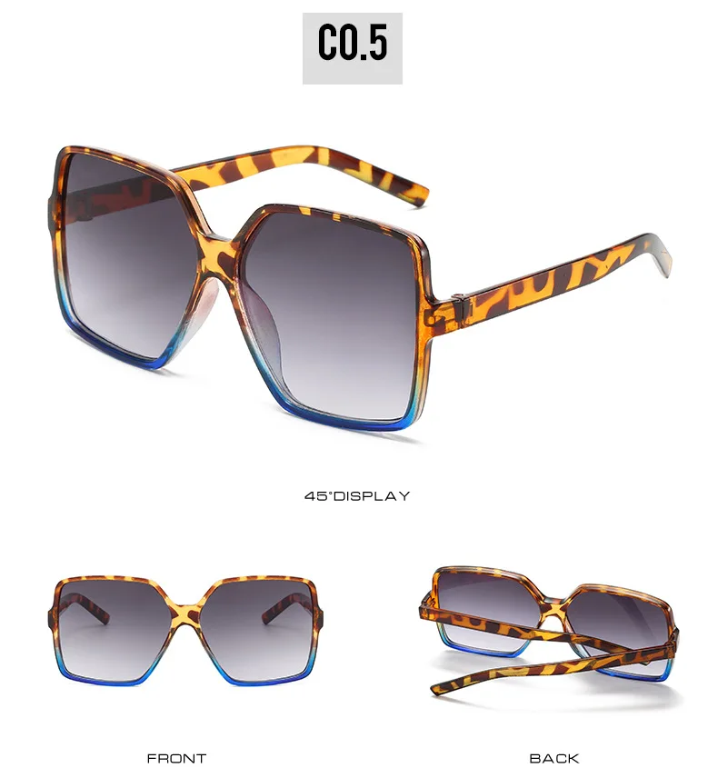 Neue Vintage-Sonnenbrille für Damen und Herren, Quadratischer Großer Rahmen, Marken-Designer Retro-Shades, Modische Sonnenbrille ﻿ für Männer – Detail 10