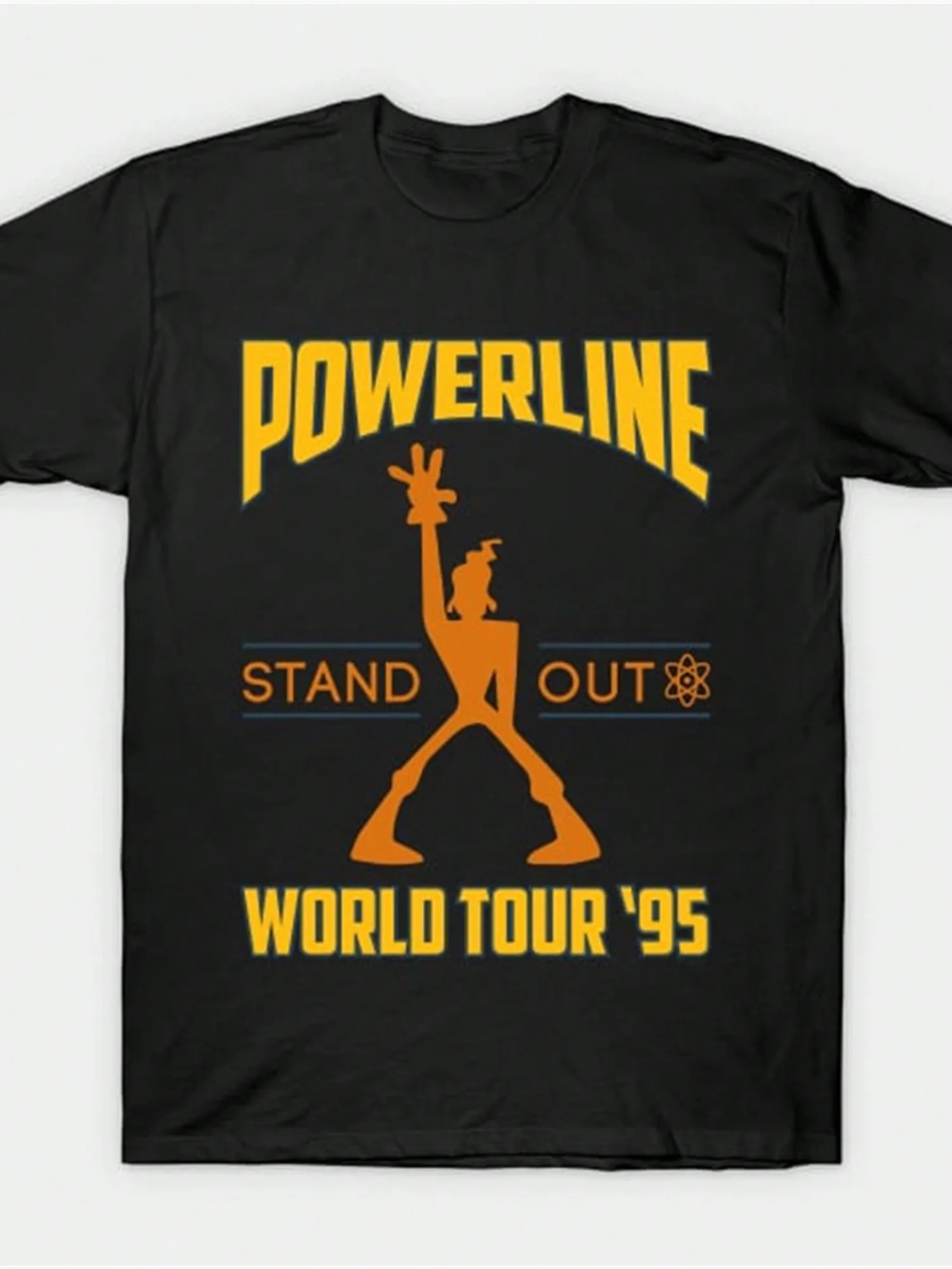 

Powerline Graphic Tee For Men Short Sleeve Crew Neck T-Shirt With Geometric Design