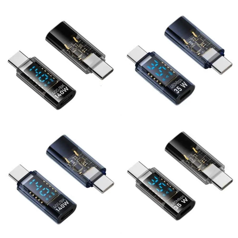 

PD 140W USB-C Adapter 40Gbps Aluminium Alloy for iOS Converter Smart Chip Digital LED Display Power Meter Tester Laptop