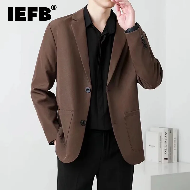 IEFB Simple Men\'s Suit Jackets Slim Single Breasted Business Casual Solid Color Male Blazer Korean Style New Autumn 9C6754