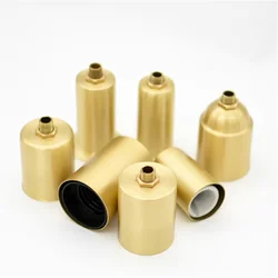 2 Pieces Brass 100% Lamp Base Cup with Ceramic inner Socket Electric Light Socket Fitter DIY Copper Lighting Edison Bulb Holder