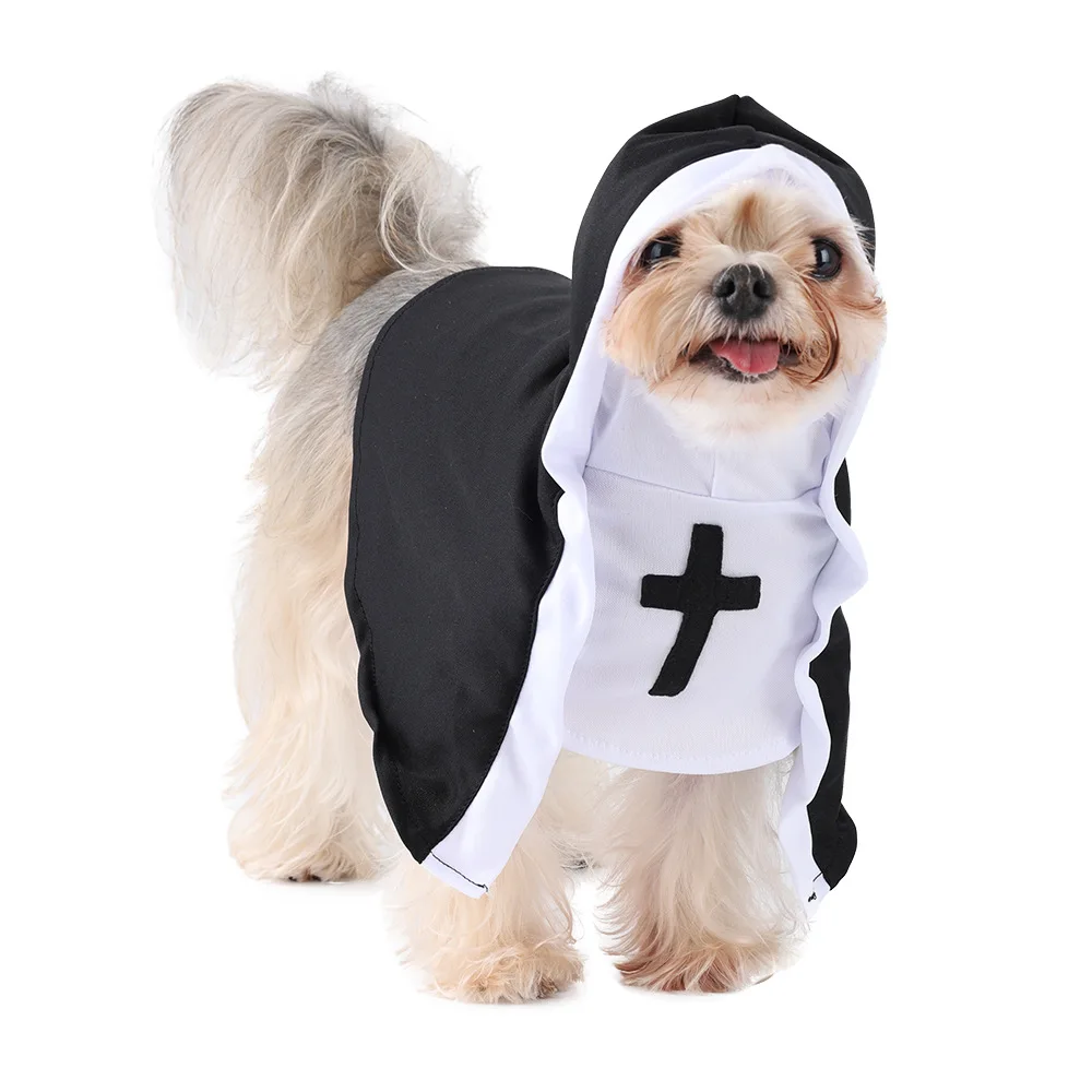 

1pcs Funny Halloween Cat Cosplay Costumes Dress Up Party Kitten Jesus Nun Clothes for Small Medium Dog Cat Puppy Pet Accessories