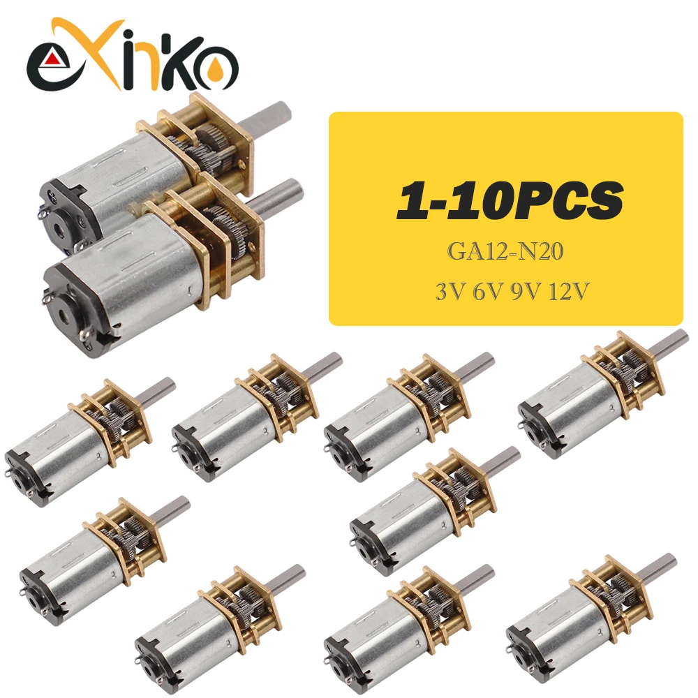 1-10PCS / GA12-N20 DC 3V 6V 9V 12V Micro Metall Getriebe Motor Getriebe rad Getriebe Motor 124RPM für Elektronische Türschloss