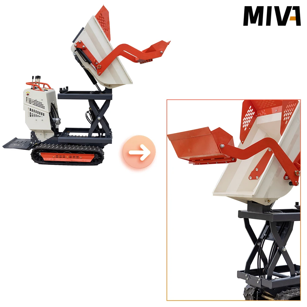 High-Quality Multi-Functional 1ton Transportation Mini Dumper Truck Engineering Farm Transport Tracked Small Dumper Customized