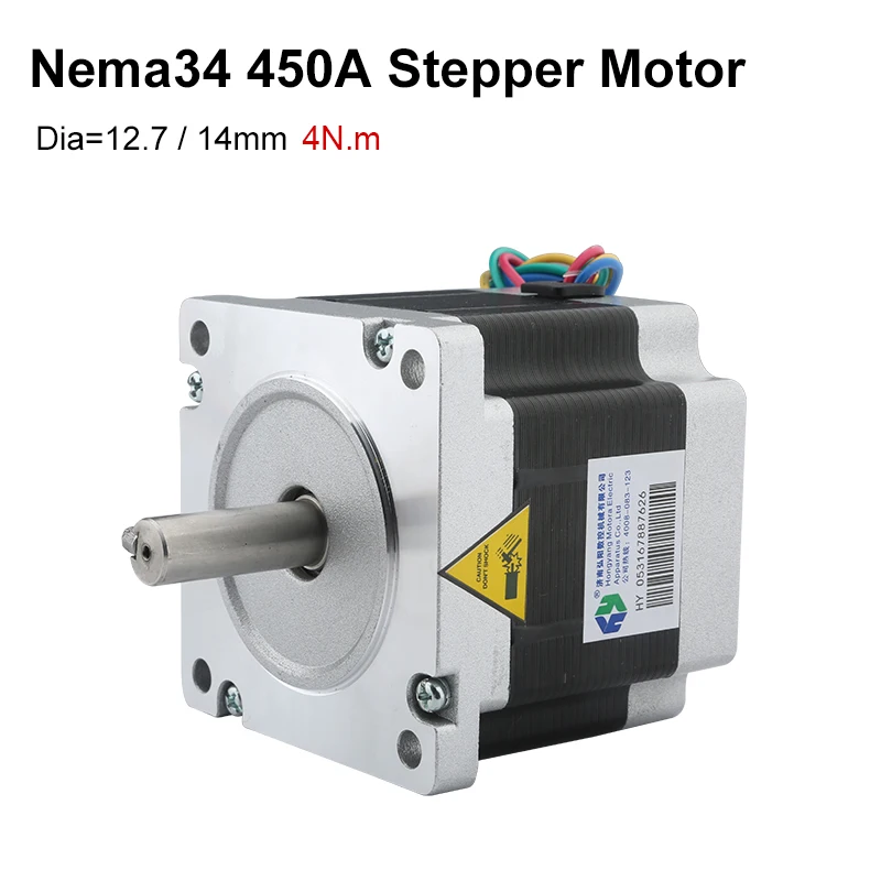 Nema 34 CNC Stepper Motor 78x60mm 4N.M Dia=12.7 / 14mm Dual Axis Motor 4 Lead Cable For CNC Engraving Milling Machine 3D Printer