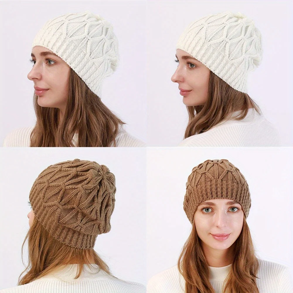 Warm & Stylish Ear Warmer Knit Hat for Winter – Stretchable, Solid Color,Ideal for Outdoor Hiking, Cycling, and Holiday Ventures