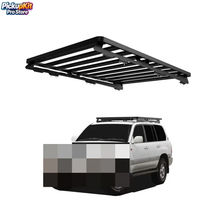 

Heavy Duty Aluminum + Steel Roof Rack for LC100/LX470 Light Bar Ready 4x4 Cargo Platform Kit
