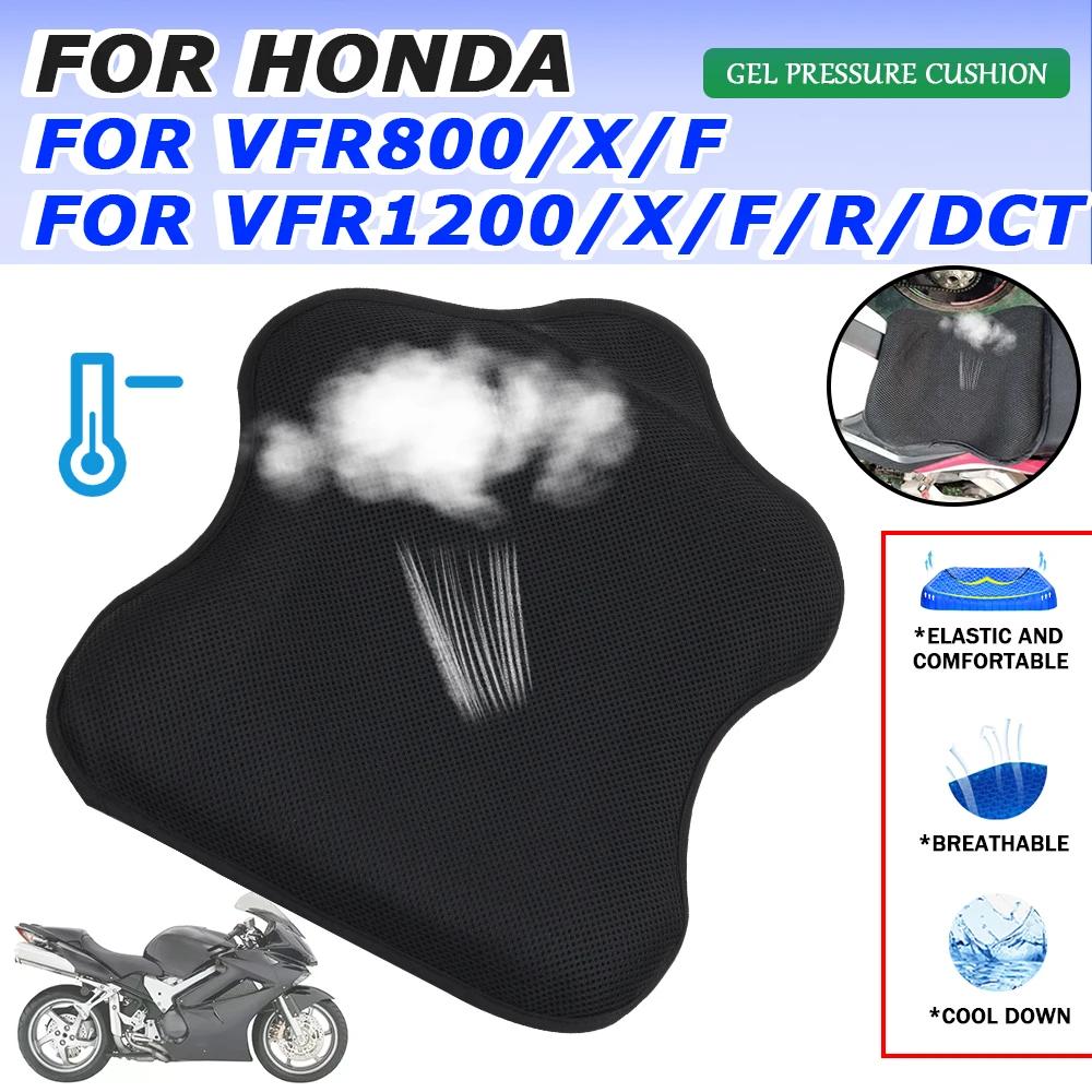 For Honda VFR800 VTEC VFR 800 X 800X VFR1200 DCT VFR 1200 X F R Motorcycle Accessories Gel Seat Cushion Breathable Air Pad Cover