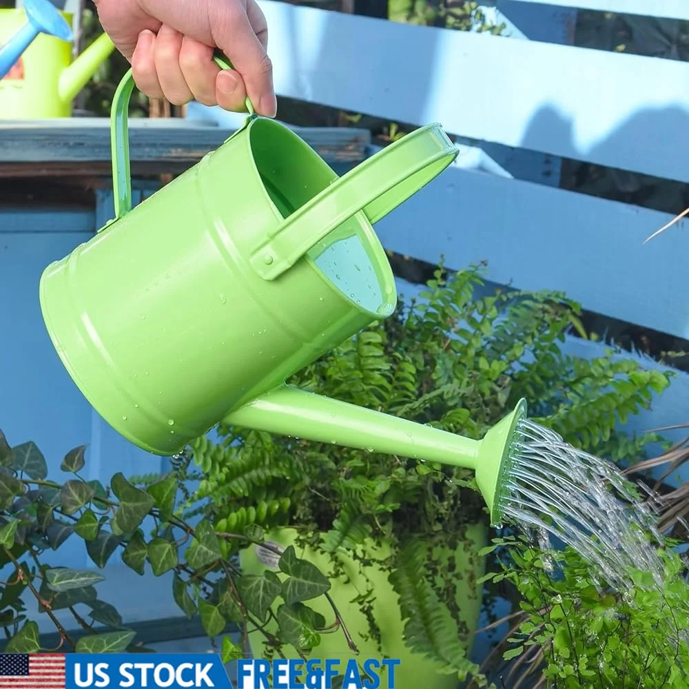 

Small Metal Watering Can 1.5L Cute Kids Gardening Tool Portable Lightweight Indoor Outdoor Plant Care Handheld Watering Can