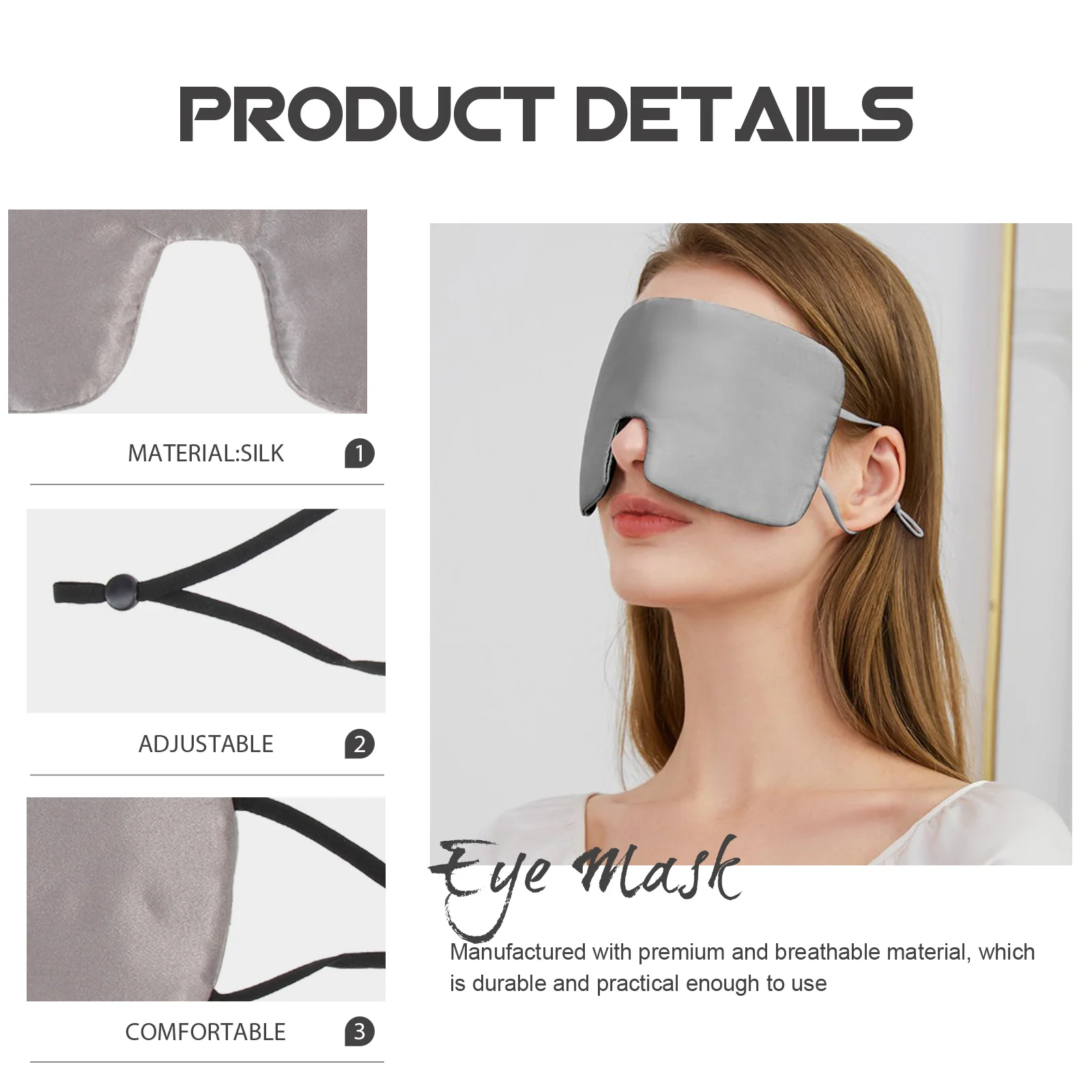 

Шелковая маска для глаз, дышащая удобная маска для сна для мужчин и женщин, расслабляющая маска для сна, световой блок для глаз