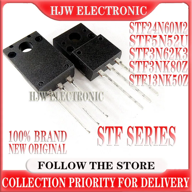 5pcs Stf24n60m2 Stf5n52u To-220f Stf3n62k3 To220 Stf3nk80z Stf13nk50z New