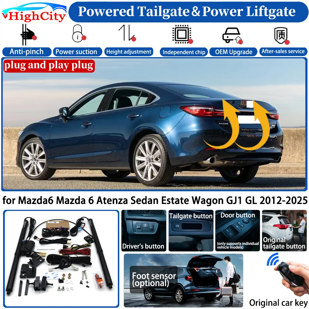 for Mazda6 Mazda 6 Atenza Sedan Estate Wagon GJ1 GL 2012-2025 Automatic Smart Powered Tailgate Power Liftgate Trunk Lift Kit