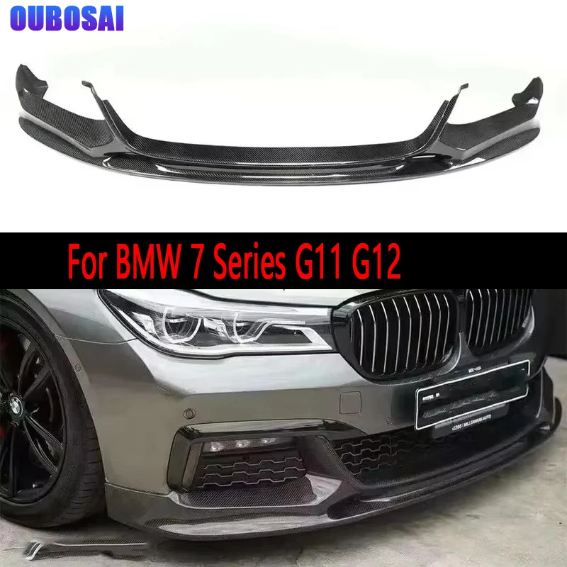 

For BMW 7 Series G11 G12 Carbon Fiber Front lip Car Front Bumper Diverter Spoiler Diffuser chin 2016-2019 body kit