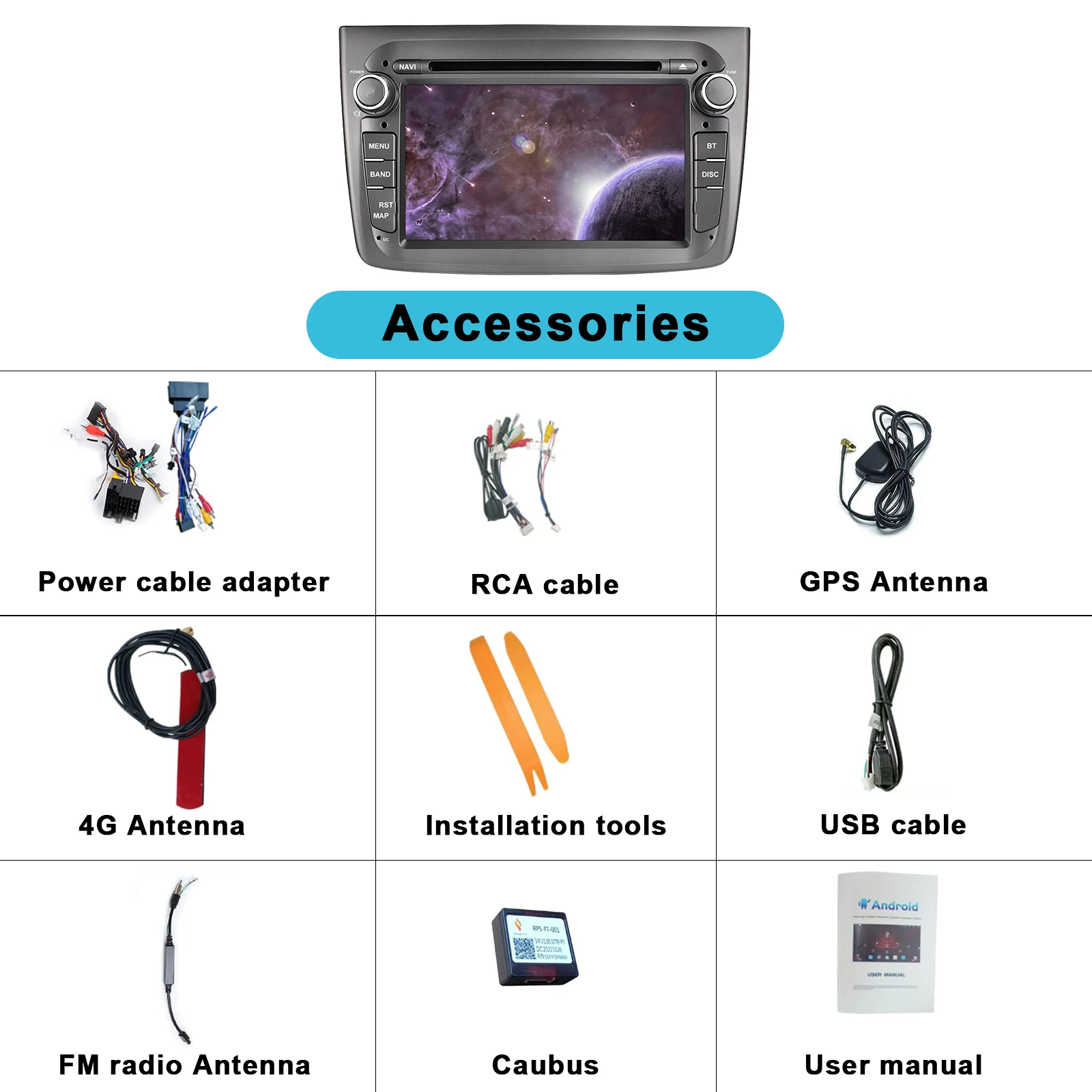 Android 14 Car radio for Alfa Romeo Mito (2008-2019) (4+64G) CarPlay Android Auto GPS BT Steering Wheel Control, FM AM radio