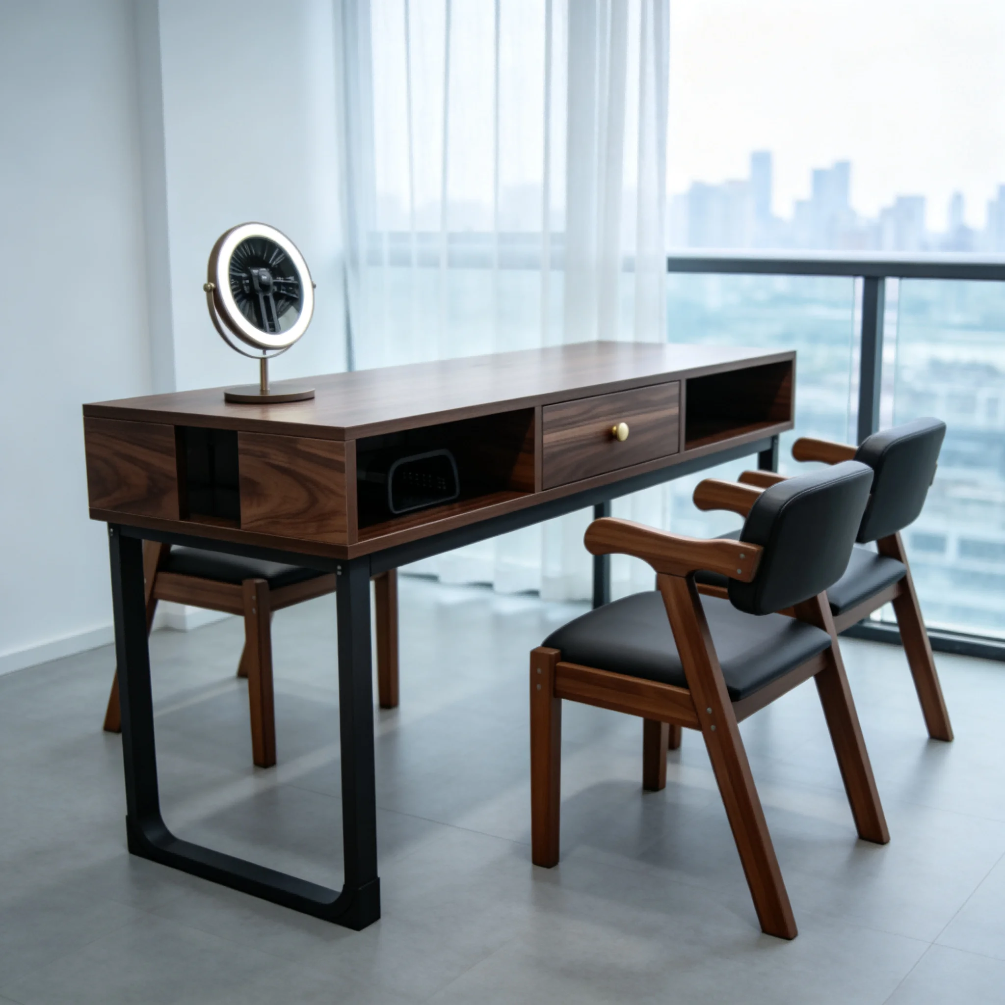 AOLIVIYA Retro Storage Light Clip Hole Single Double Manicurist Table Salon Nail Table Professional Nail Technician Desk
