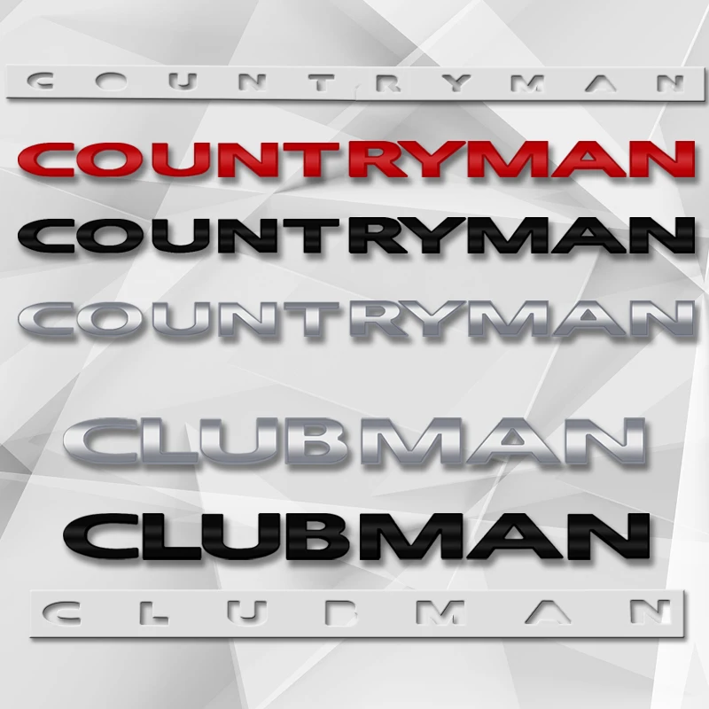 Countryman Clubman Metal Car Sticker Emblem Lettering Rear Badge Trunk Body Decal For MINI Cooper John Cooper Works Accessories