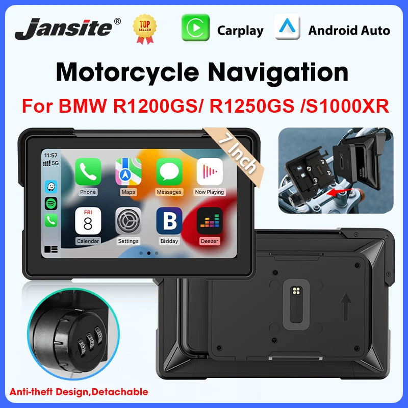 

7-дюймовый мотоцикл Carplay для BMW R1200GS ADV/R1250GS ADV/S1000XRGPS Мото-навигация Беспроводной Carplay Android Auto Dual BT