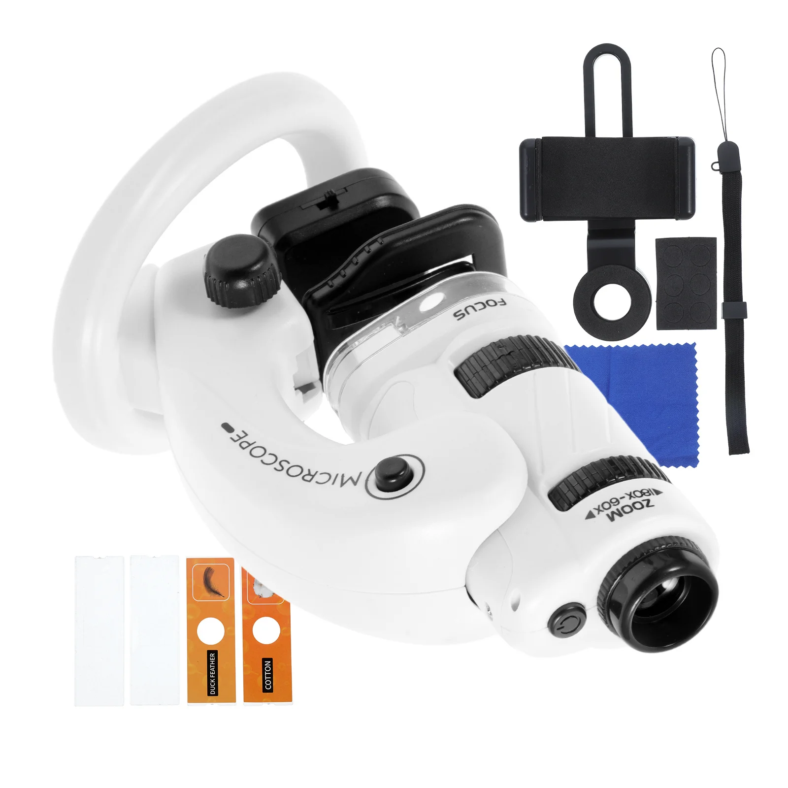 1Set Set di microscopi scientifici per bambini Lente d'ingrandimento monoculare portatile ad alta definizione 60X-180X per bambini Esperimento di biologia pratico