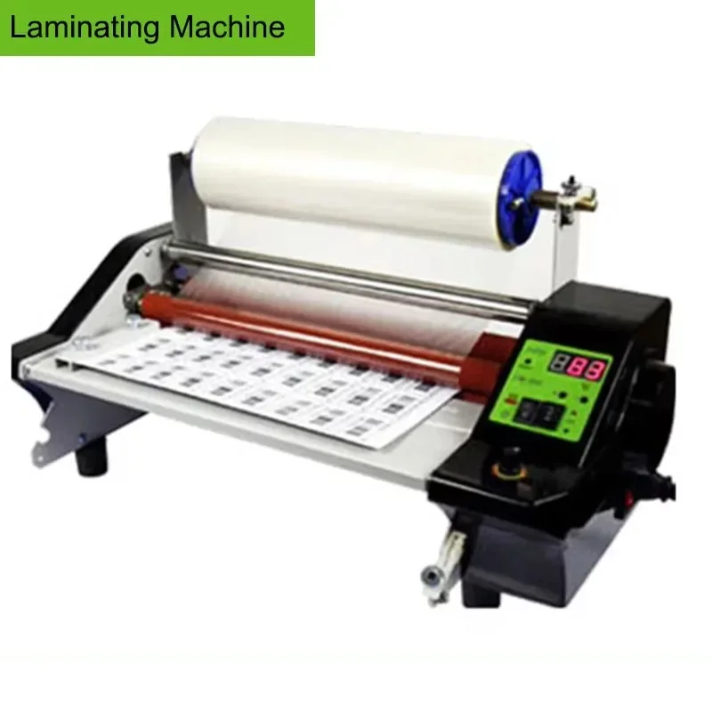 Máquina de laminación de papel de 110v/220v, laminador de rollo en frío y caliente, cuatro rodillos,tarjeta de trabajo laminador