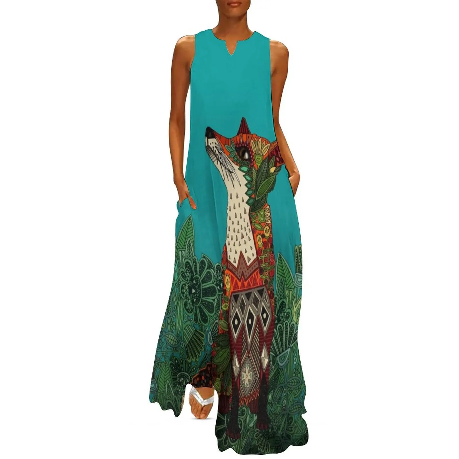 

floral fox Long Dress Womens dresses Party dresses Elegant gown Dress