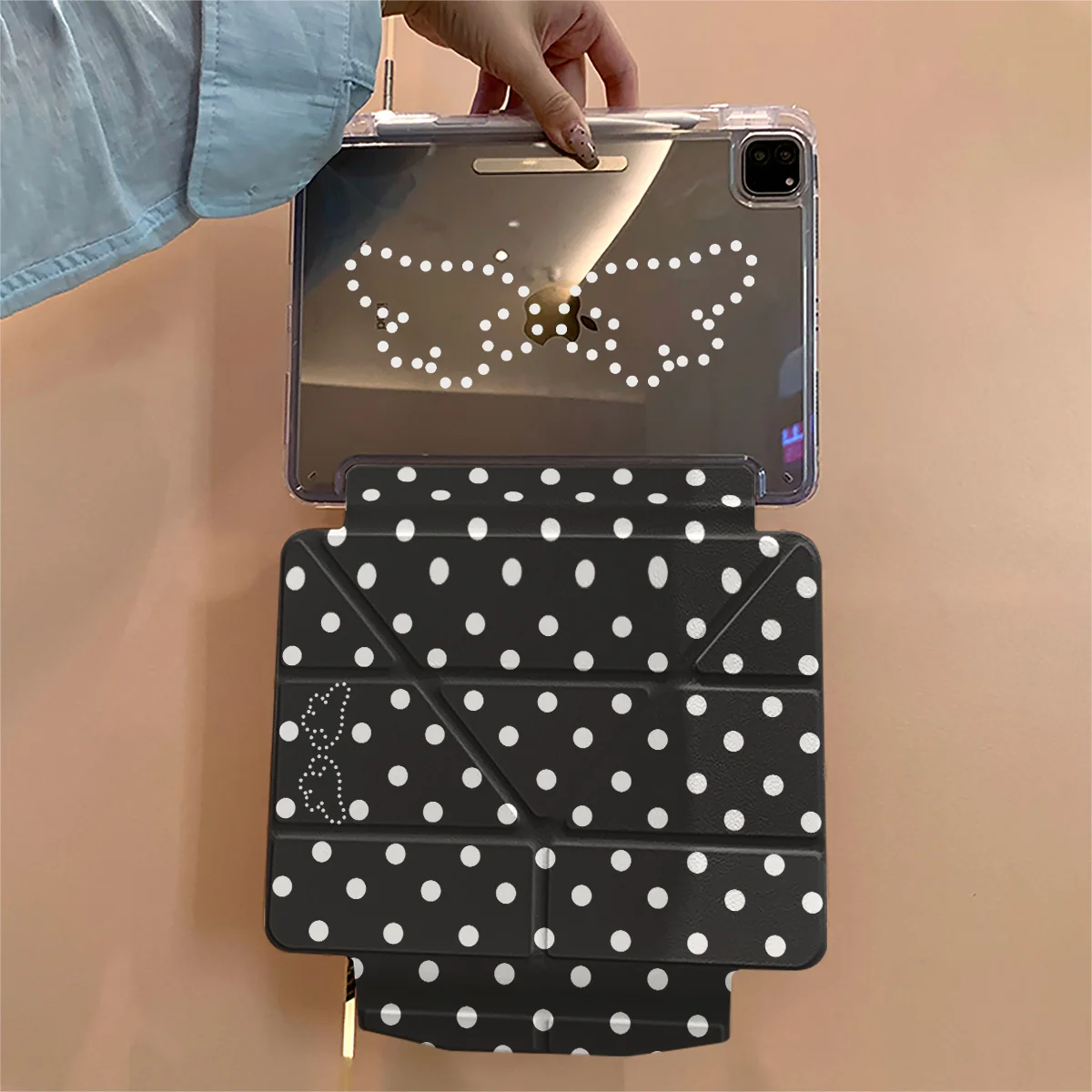 

Новый чехол для планшета в горошек черного цвета для iPad Pro 11, 12.9, 13 (M4, M5), 9.7, 10.2 (5/6-го поколения), 7/8/9, 10, 11-го поколения, Mini 6, 7, Air 3, 4, 5, 6, 7.