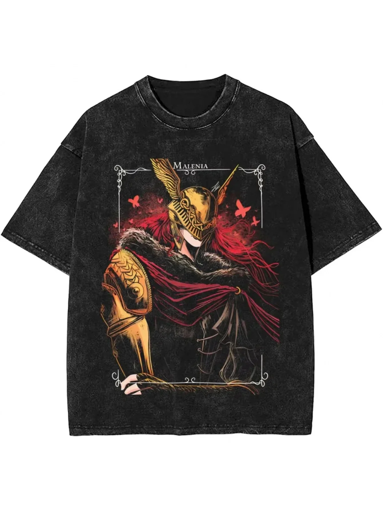 

Malenia Blade of Miquella Washed, Новое поступление, мужская одежда, футболка Homme, футболки с рисунком, мужская футболка для мужчин, Ropa Hombre