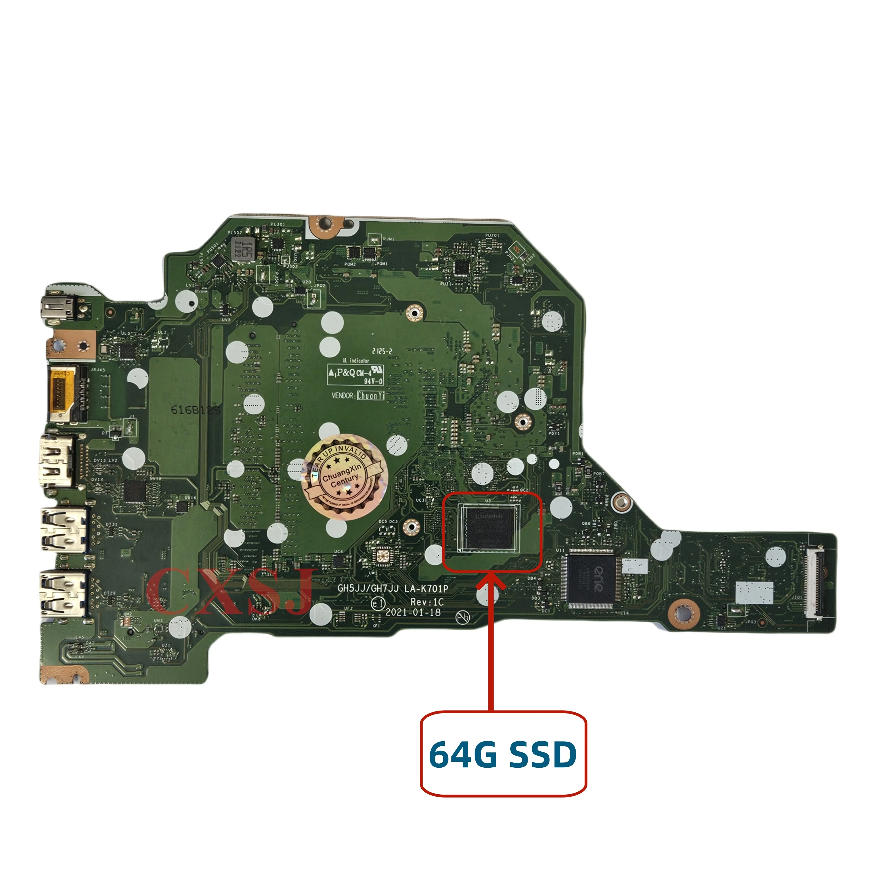 GH5JJ/GH7JJ LA-K701P Mainboard For Acer A115-32 A315-35 N20C5 Laptop Motherboard With N4500 CPU 64G SSD DDR4 100% tested