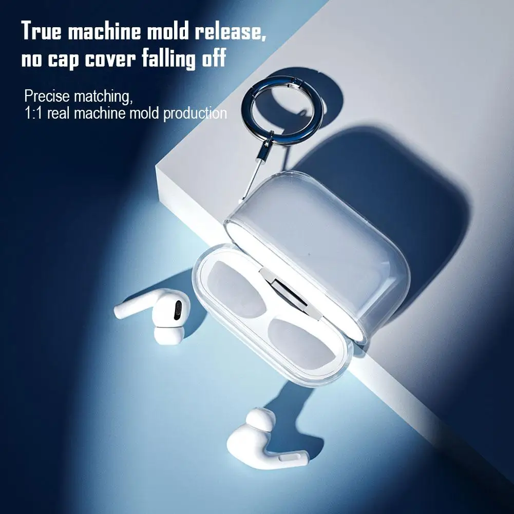 For Apple Airpods Pro 3 Earphone Case Transparent Silicone Protective Case Waterproof Dustproof Thin Cover With Carabiner - Image 3