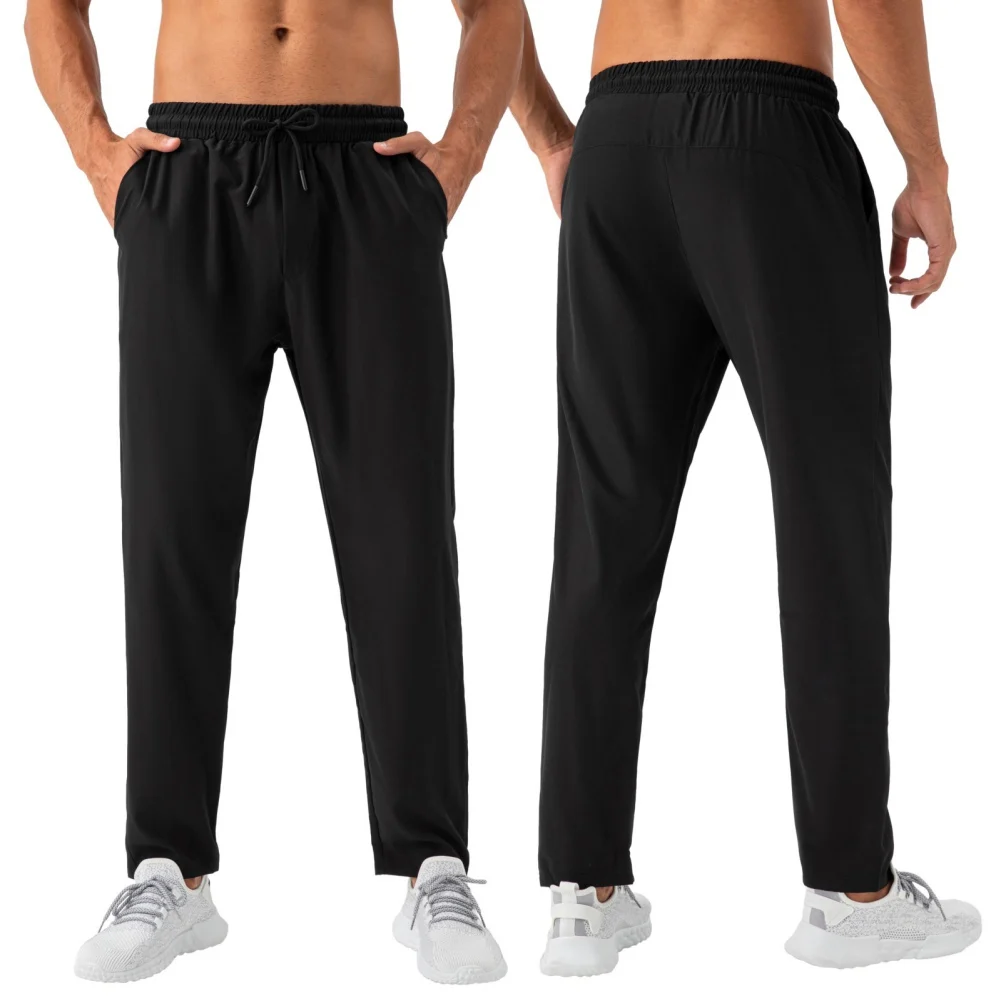 Pantalones transpirables de Color sólido para hombre, ropa de calle para Fitness, correr