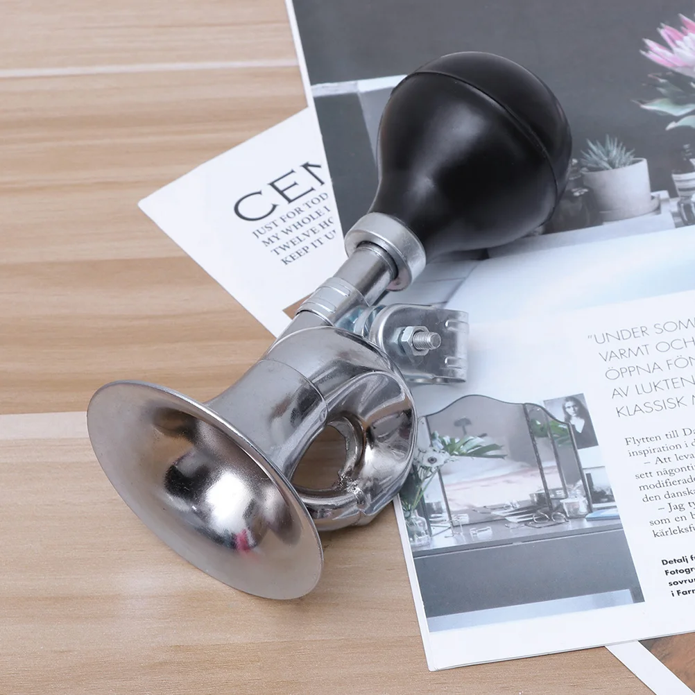 2Pcs Bike Horn Loud Aluminum Alloy Air Horn Rubber Bulb Cycling Bell Loud Sound Handlebar Alarm for 22.2mm Bicycle Scooter