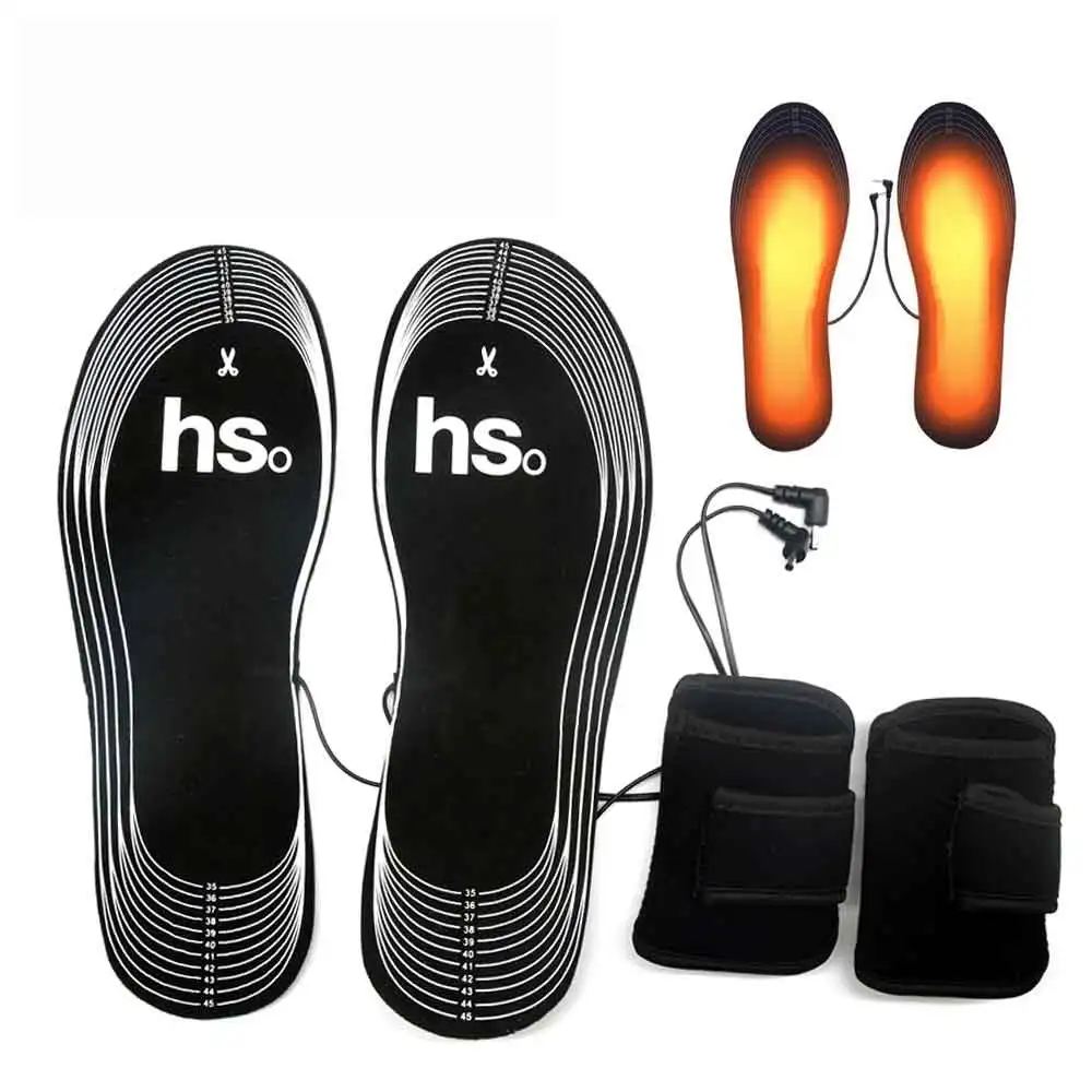 USB Electrically Heated Insoles for Shoes Battery Electric Heating Thermal Insoles for Feet Warm Sock Pad Winter Warm Shoe Sole