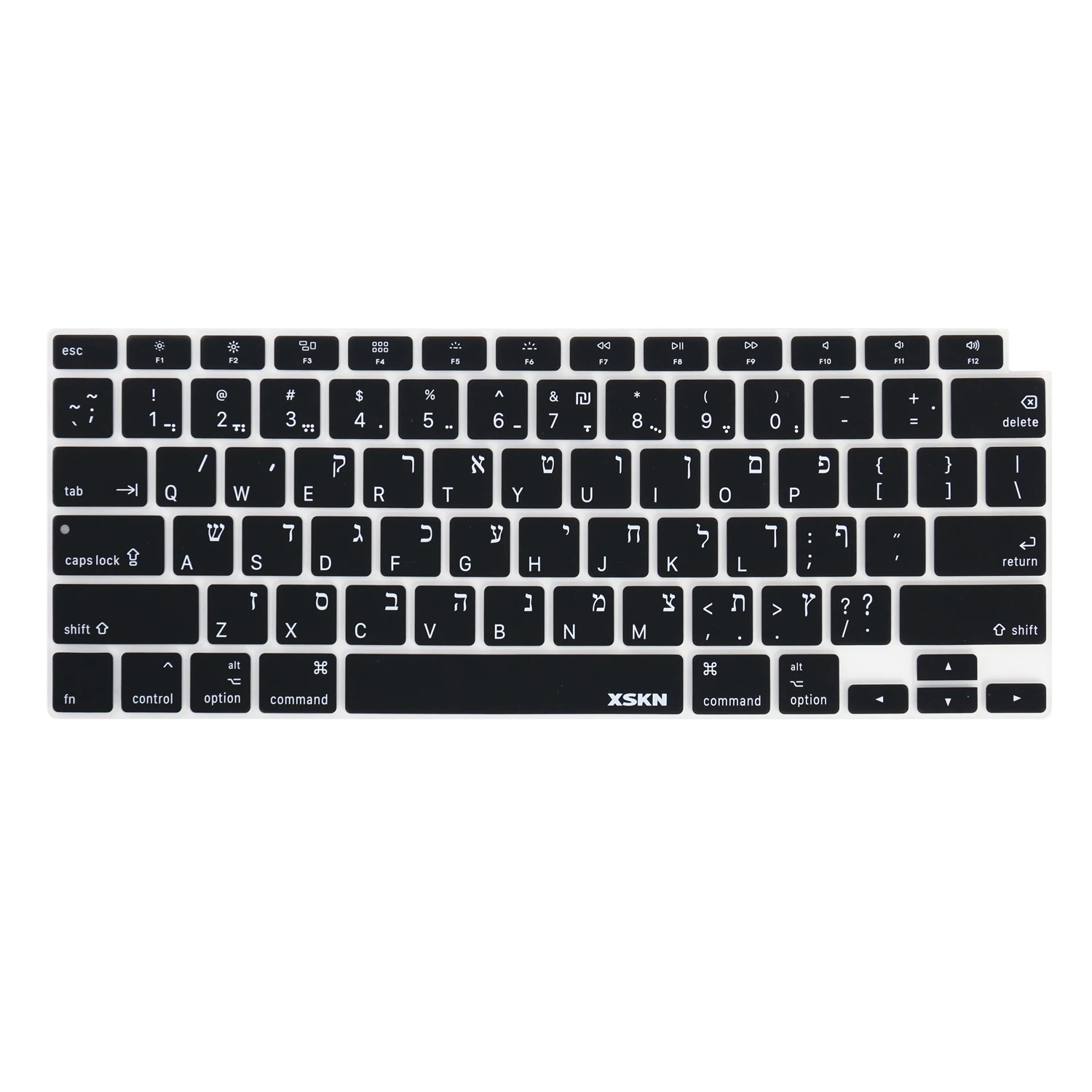 

XSKN US Hebrew Ultrathin Keyboard Cover for 2020 MacBook Air 13.3 inch with Touch ID A2337 M1 A2179 Silicone Protective Skin