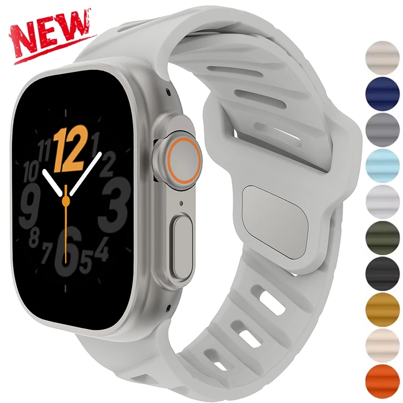 애플워치 울트라 2 49mm 45mm 44 40mm 41 스포츠 실리콘 밴드, 아이워치 시리즈 8 7 6 5 4 3 SE 9 10 42mm-46mm 호환