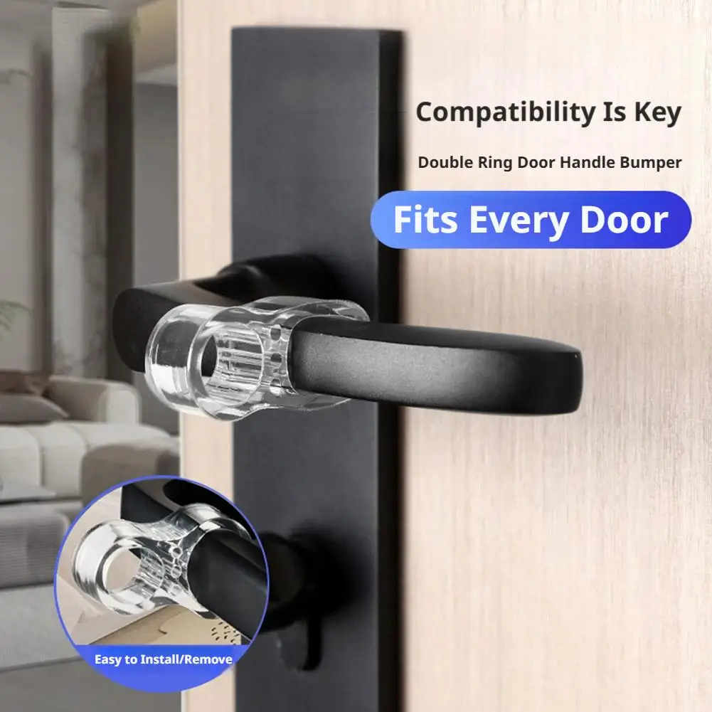 New Door Stopper without Punching Bedroom Door Opener Anti-Collision Pad Door Handle Protector Soft Silicone Wall Guard