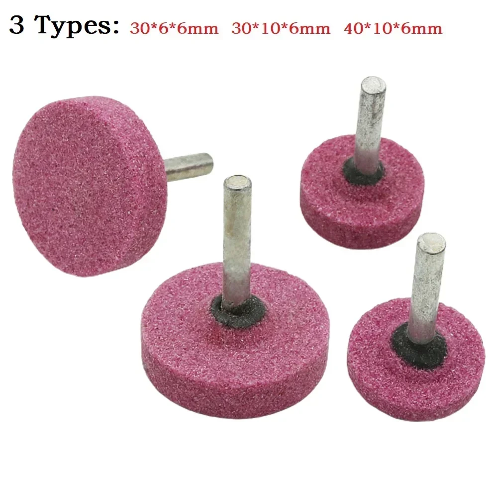 ALLGOOD 5pcs 6mm Shank Polishing Head Wheel Head Abrasive Mounted Stone Flat Shape For Rotary Tool Grinding Stone Wheel Head Too