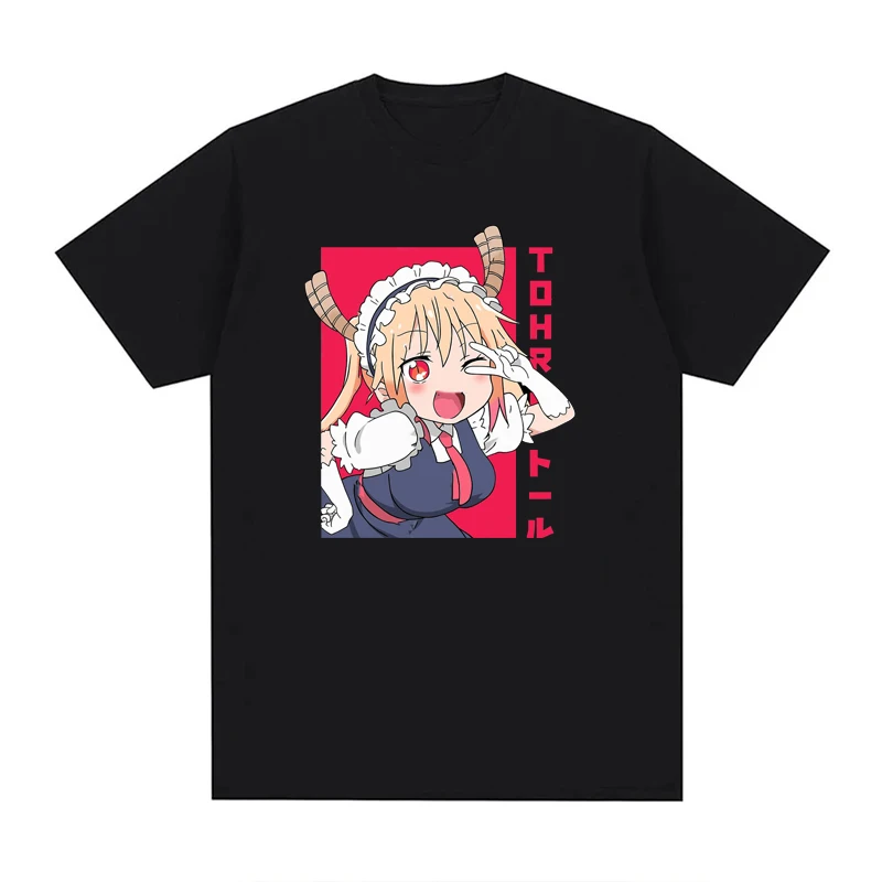 Miss Kobayashi Dragon Maid Kawaii Maidservant Tohru Funny Anime T Shirt Men Women Cotton Casual T Shirt O-Neck EU Size Tees