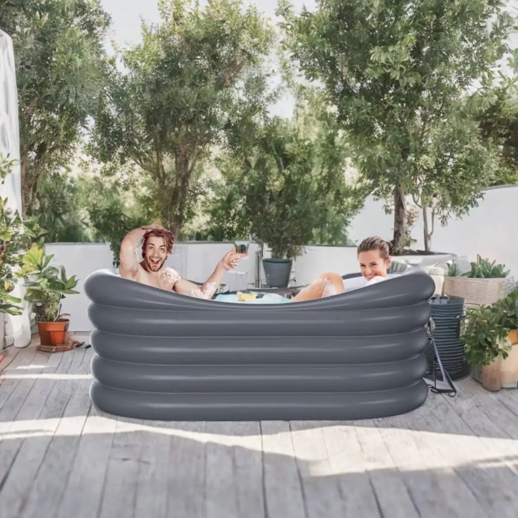 Inflatable PVC Portable Bathtub Portable Foldable Cold Plunge Foldable Bathtub with Electric Pump for Adult and Kids