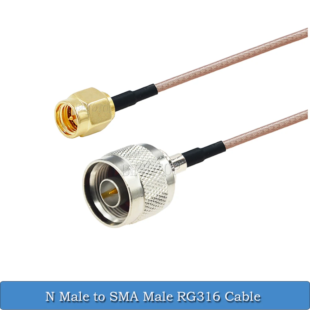 ขั้วต่อ RG316 L16 N ตัวผู้เป็น SMA ตัวผู้/ตัวเมีย50โอห์มการสูญเสียต่ำสายโคแอกเซียลสาย RG-316โคแอกเซียลหางเปียจัมเปอร์10ซม.-30ม.