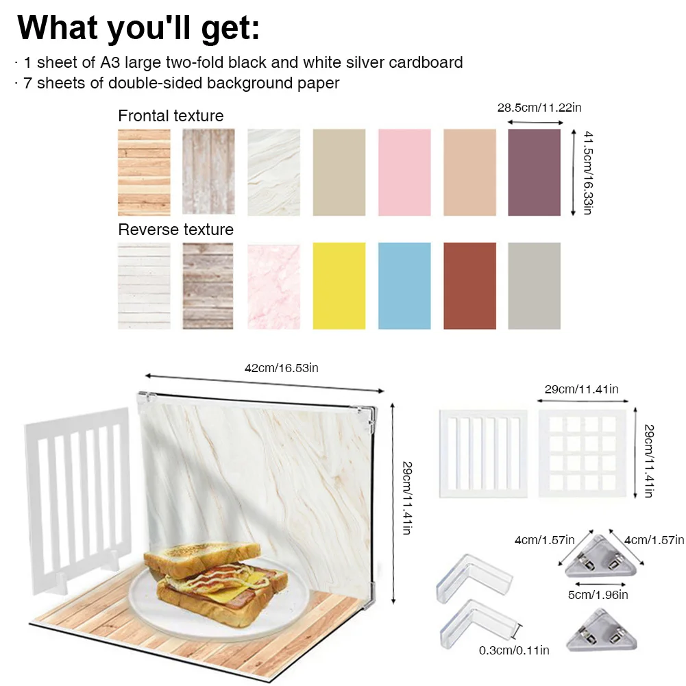 

Фотофон-стенд для малых товаров, комплект для фотосъемки на столе, фон для еды и ювелирных изделий