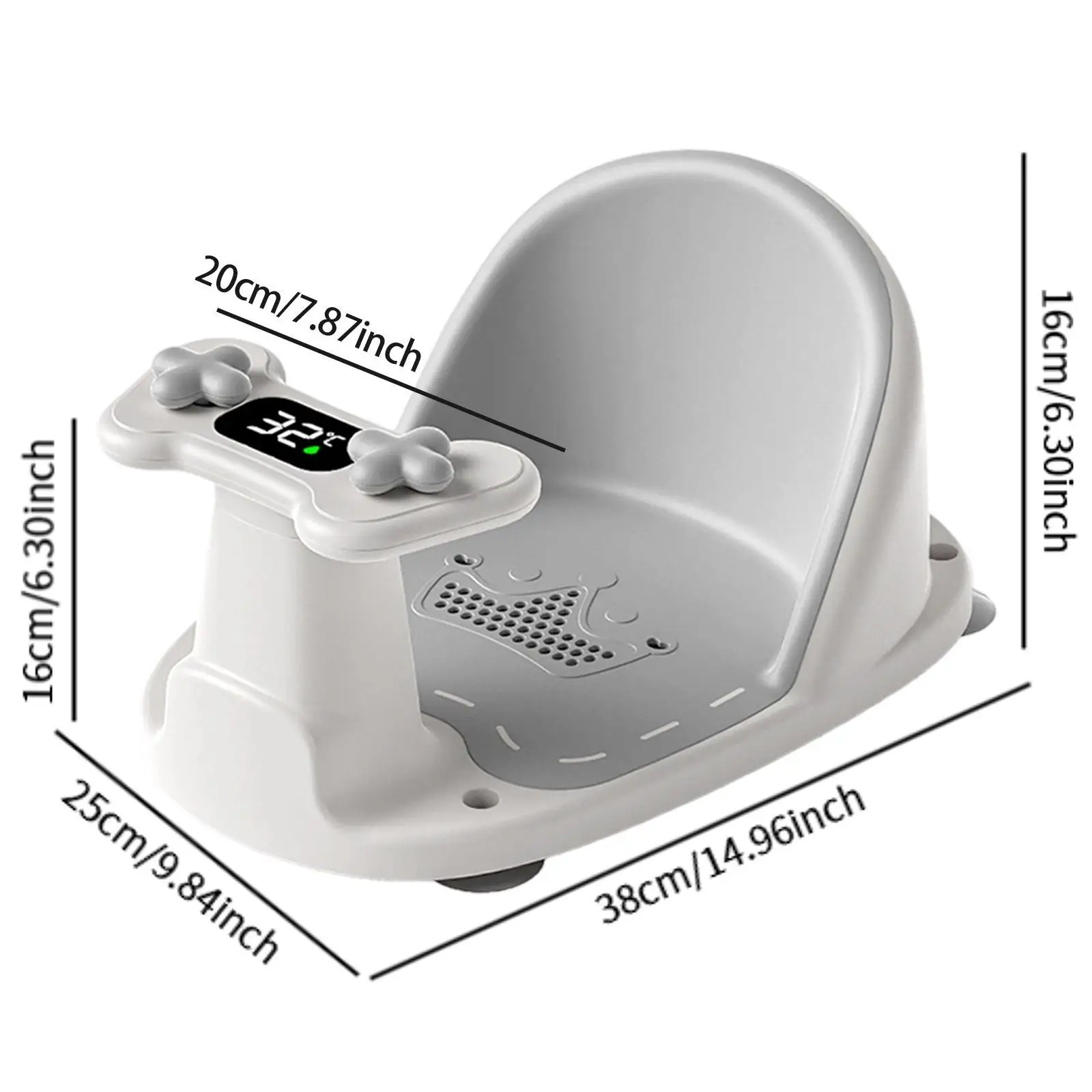 Sit Up Chair Bathing Non Slip Secure Baby Bathroom Seat Temperature Sensitive Bathtub Accessories for Kids