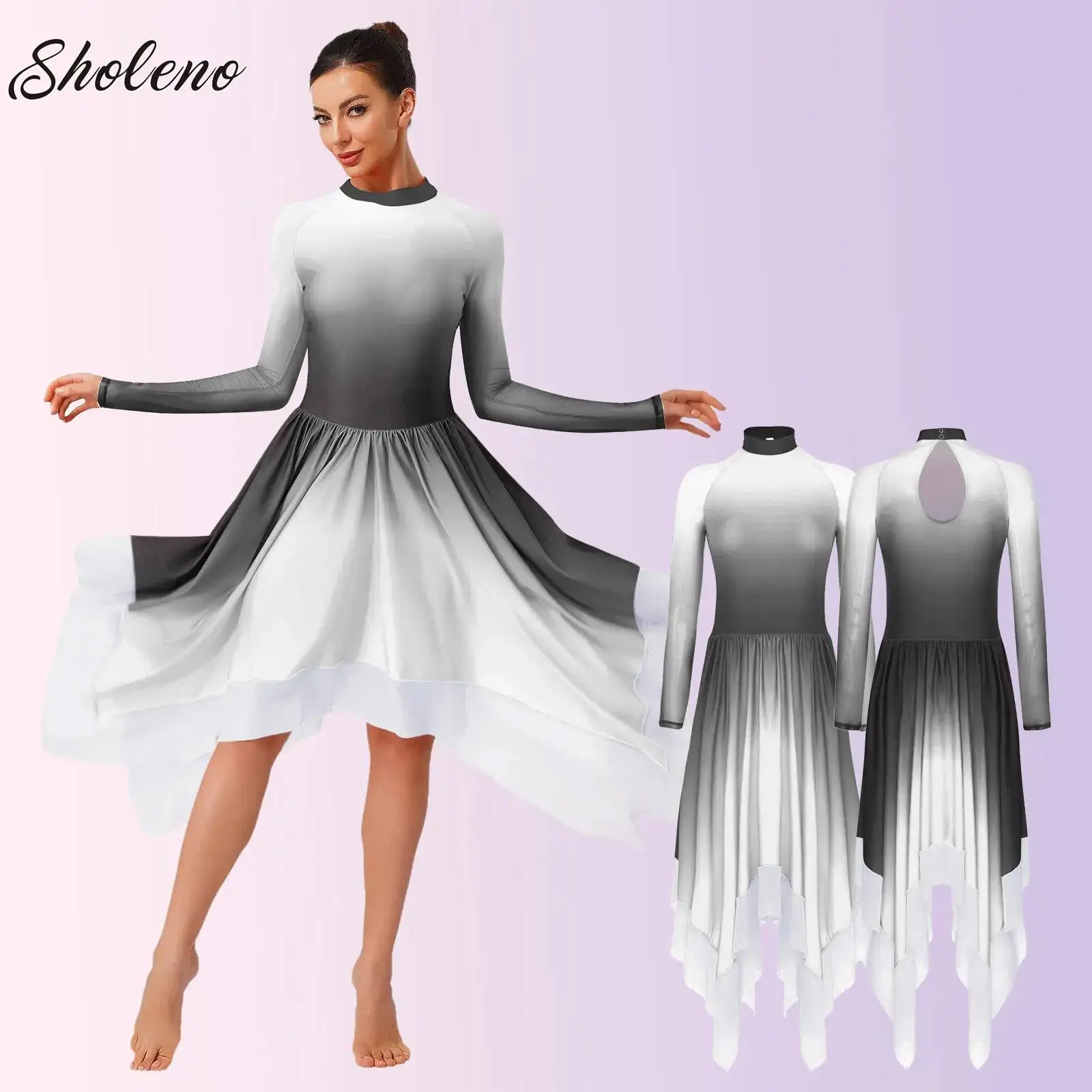 

Womens Shiny Rhinestone Gymnastics Ballet Jersey Lyrical Dance Leotards Tutu Artistic Figure Skating Dress Performance Costume