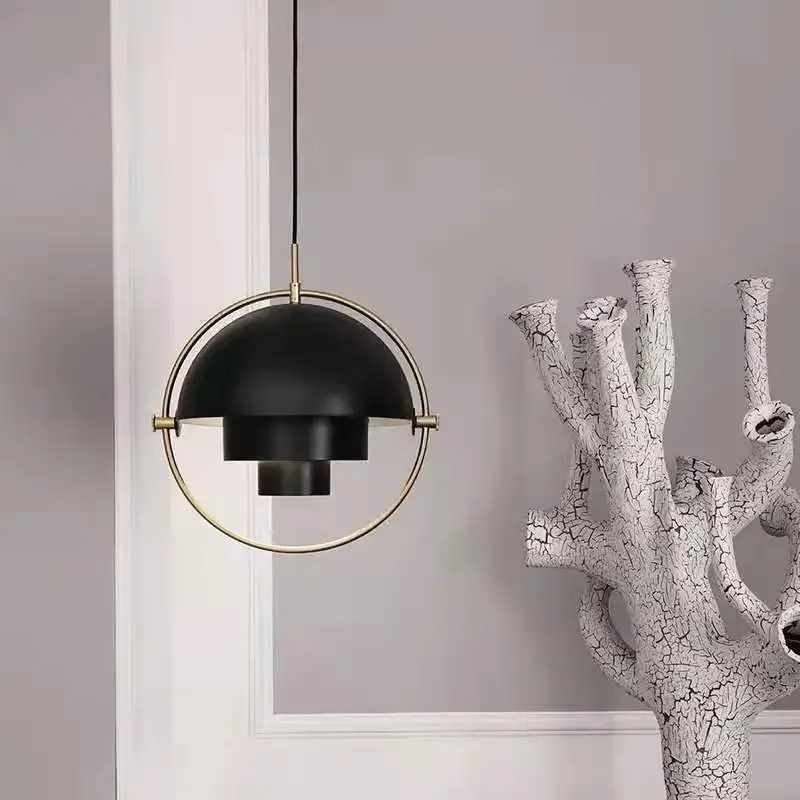 Retro Metalen Kroonluchter Moderne Ijzeren Hanglampen Galvaniseren Bronzen Rekbare Slaapkamer Machine Hoofd Woonkamer Coffeeshop