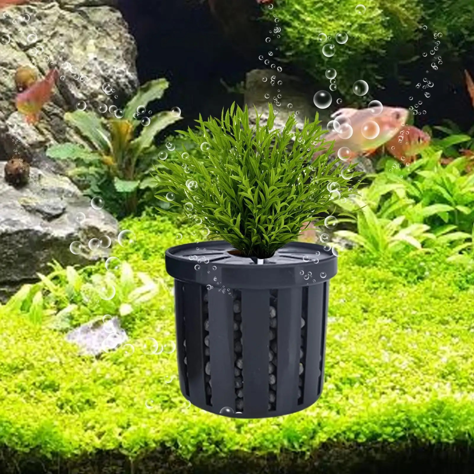 Aquarium-Pflanzkörbe für Zuhause, 4 Stück, Stabile Pflanzgefäße für Fischbecken, Pflanzhalter für Wasserspiele – Detail 6